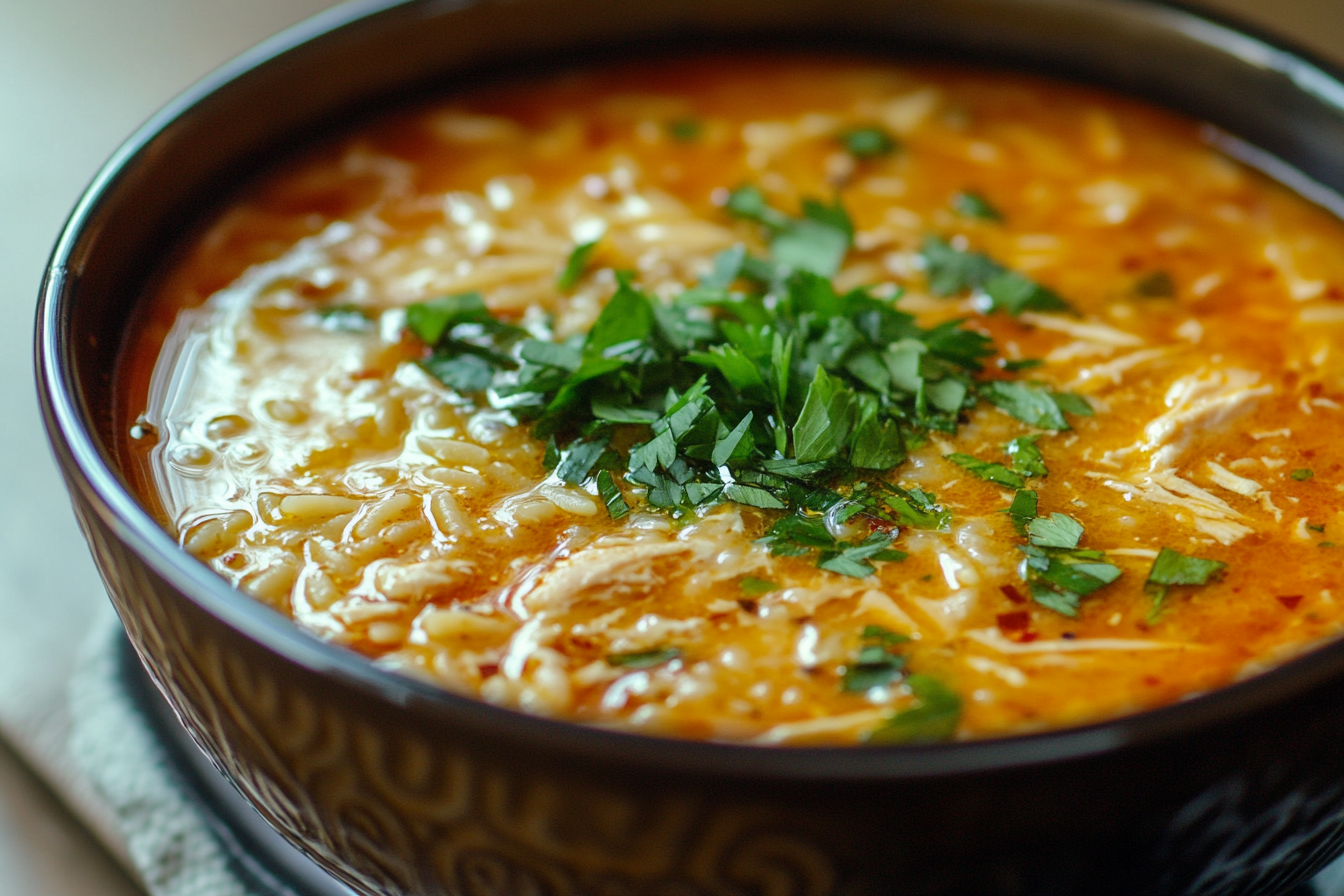 Greek Orzo Lemon Chicken Soup