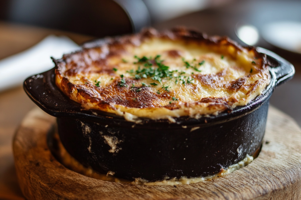 What is a traditional moussaka made of?